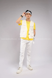 Outfit Phối Sẵn - (Quần Kaki Suông Trắng phối Gile Trắng)