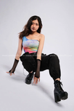 Outfit Phối Sẵn - (Quần Kaki Túi Hộp Đen phối Áo 1 Dây Loang)