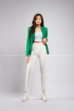 Outfit Phối Sẵn - (Quần legging Trắng phối Vest Xanh)