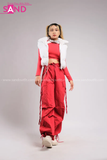 Outfit Phối Sẵn - (Quần Nắp Ngang Đỏ phối Phao Gile Trắng)