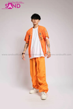 Outfit Phối Sẵn - (Quần Nắp Ngang phối Áo Bóng Chày Cam)