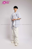 Outfit Phối Sẵn - (Quần Nắp Ngang phối Áo Bóng Chày Sọc Xanh)