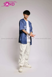 Outfit Phối Sẵn - (Quần Nắp Ngang phối Áo Bóng Chày Xanh)