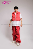 Outfit Phối Sẵn - (Quần Nắp Ngang phối Áo Phao Gile Đỏ)
