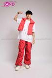 Outfit Phối Sẵn - (Quần Nắp Ngang phối Áo Phao Gile Đỏ)
