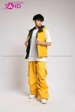 Outfit Phối Sẵn - (Quần Nắp Ngang Vàng phối Áo Phao Gile Hoodie)