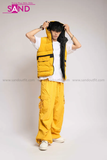 Outfit Phối Sẵn - (Quần Nắp Ngang Vàng phối Áo Phao Gile Hoodie)