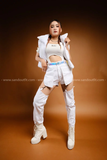Outfit Phối Sẵn - (Quần Nửa Short phối Bodysuit Khoét Bụng Khóa Gài)