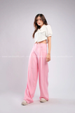 Outfit Phối Sẵn - (Quần Ống Loe Hồng phối Áo Crt Sơmi Tay Phồng)