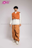 Outfit Phối Sẵn - (Quần Ống Rộng Nâu phối Áo Sơmi Phối Gile Rời Nâu)