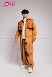 Outfit Phối Sẵn - (Quần Ống Rộng Nâu phối Áo Sơmi Phối Gile Rời Nâu)