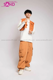 Outfit Phối Sẵn - (Quần Ống Rộng Nâu phối Áo Sơmi Phối Gile Rời Nâu)