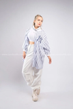 Outfit Phối Sẵn - (Quần Ống Rộng Trắng phối Áo Bóng Chày)