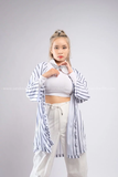 Outfit Phối Sẵn - (Quần Ống Rộng Trắng phối Áo Bóng Chày)