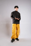 Outfit Phối Sẵn - (Quần Ống Rộng Vàng phối Áo Thun Tay Lưới)