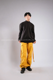 Outfit Phối Sẵn - (Quần Ống Rộng Vàng phối Áo Thun Tay Lưới)