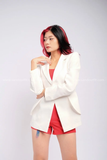 Outfit Phối Sẵn - (Quần Short Đỏ phối Áo Vest Trắng)