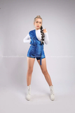 Outfit Phối Sẵn - (Quần Short Kim Sa Xanh phối Đai Kim Sa Xanh)