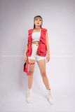 Outfit Phối Sẵn - (Quần Short Thun phối Áo Gile Đỏ)