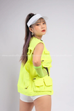 Outfit Phối Sẵn - (Quần Short Thun phối Áo Gile Xanh Neon)