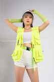 Outfit Phối Sẵn - (Quần Short Thun phối Áo Gile Xanh Neon)