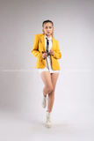 Outfit Phối Sẵn - (Quần Short Trắng phối Vest Xanh Vàng)
