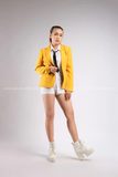 Outfit Phối Sẵn - (Quần Short Trắng phối Vest Xanh Vàng)