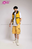 Outfit Phối Sẵn - (Quần Short Vàng phối Phao Crop Hoodie Vàng)