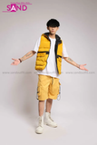 Outfit Phối Sẵn - (Quần Short Vàng phối Phao Crop Hoodie Vàng)