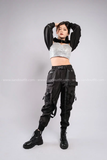 Outfit Phối Sẵn - (Quần Swat Cao Cấp phối Áo Cutout Đen Túi Hộp)