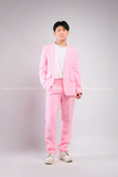 Outfit Phối Sẵn - (Set Vest Quần Ống Suông Hồng)