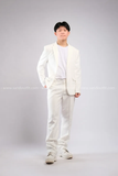 Outfit Phối Sẵn - (Set Vest Quần Ống Suông Trắng Nam)