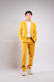 Outfit Phối Sẵn - (Set Vest Quần Ống Suông Vàng Đậm Nam)