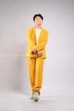 Outfit Phối Sẵn - (Set Vest Quần Ống Suông Vàng Đậm Nam)