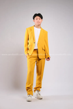 Outfit Phối Sẵn - (Set Vest Quần Ống Suông Vàng Đậm Nam)