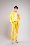  Outfit Phối Sẵn - (Set Vest Quần Ống Suông Vàng Nam) 