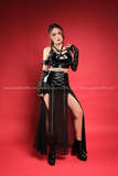 Outfit Phối Sẵn - (Tà Váy Da Xích phối Áo Quây Da Đan Dây)