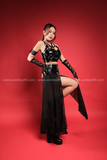 Outfit Phối Sẵn - (Tà Váy Da Xích phối Áo Quây Da Đan Dây)