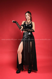 Outfit Phối Sẵn - (Tà Váy Da Xích phối Áo Quây Da Đan Dây)