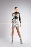 Outfit Phối Sẵn - (Váy Bạc phối Áo Bra Đính Đá)