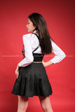 Outfit Phối Sẵn - (Váy Đen phối Sơmi Croptop Dài Tay)