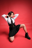 Outfit Phối Sẵn - (Váy Đen phối Sơmi Croptop Dài Tay)