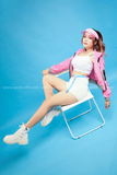 Outfit Phối Sẵn - (Quần Short Thun phối Áo Dài Tay Hồng Phản Quang)