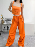 Quần Dài Jogger Nắp Túi Ngang Cam