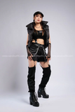 Quần Jean nửa short nửa dài - Đen