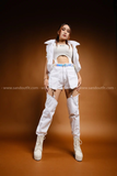 Quần Jean nửa short nửa dài - Trắng