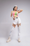 Quần Jean nửa short nửa dài - Trắng