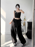 Quần Jogger Bomber Túi Hộp Ống Rộng - Đen
