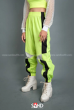 Quần Jogger Xanh Neon Phối Lưới