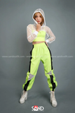 Quần Jogger Xanh Neon Phối Lưới